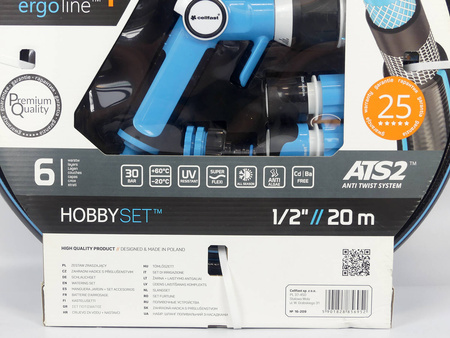 Zestaw HOBBY – Wąż 20 m + Zraszacz + Przyłącza – 16-209 Cellfast