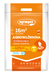 Agrowłóknina Ściółkująca Przeciw Chwastom + Szpilki – 1,6x10 m Agrimpex