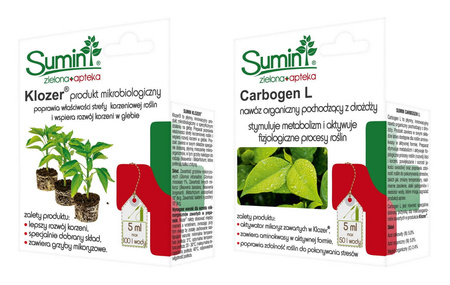 Klozer & Carbogen Duopack na szkodniki – szpeciele, opuchlaki, mszyce, mączliki, wciornastki – 2 x 5 ml Sumin