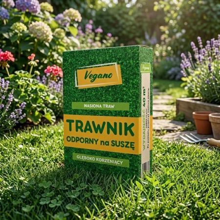 Trawnik odporny na suszę – nasiona traw z mikrokoniczyną 1 kg Vegano