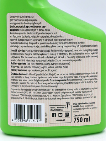 BIO spray na choroby grzybowe do róż, storczyków, pelargonii, owoców i warzyw – 750 ml COMPO