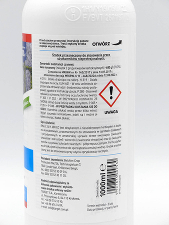 Effect 24h 680 EC na chwasty i mech – kwas nonanowy (pelargonowy) – 1000 ml Target