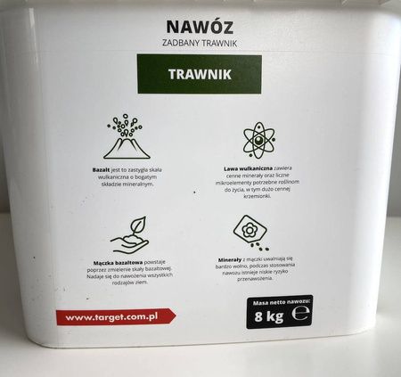 Nawóz do trawnika z mączką bazaltową dostarczający mikroelementami – 8 kg Target