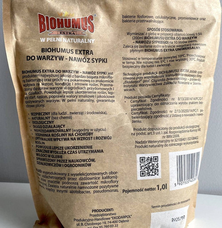 Biohumus Extra w proszku do warzyw – 1 l Ekodarpol