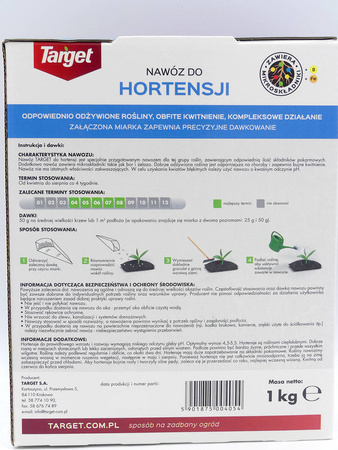 Nawóz do hortensji – poprawia wybarwienie kwiatów – 1 kg Target