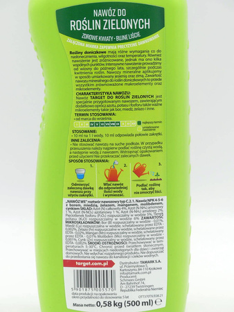 Płynny Nawóz Do Roślin Zielonych – Zielone Liście – 0,5 l Target