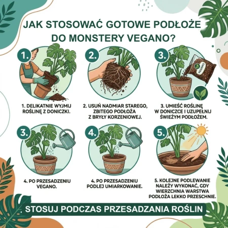 Żywe podłoże do monstery, filodendronów i roślin tropikalnych z dodatkiem Wermihumusu Vegano - 10 l (2 x 5 l)