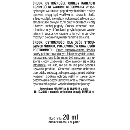 Siarkol 800 SC zwalcza mączniaka – 20 ml Sumin