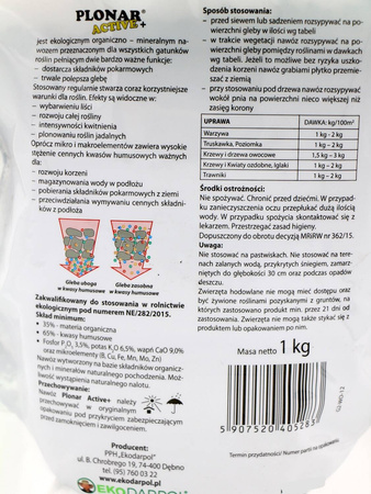 Nawóz Granulowany Plonar Active Uniwersalny – Zastępuje Obornik – 1 kg Ekodarpol