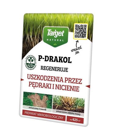 P-Drakol regeneruje trawnik po pędrakach – bakterie do trawnika – 50 g Target
