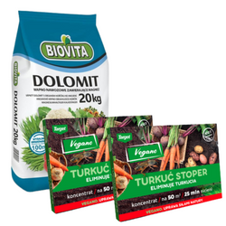 Turkuć Stoper – Na Turkucia I Inne Szkodniki – 50 mln Nicieni Vegano + Dolomit 20 kg (ZESTAW)