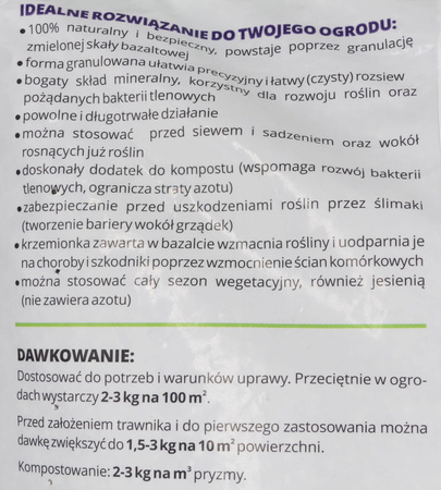 Mączka bazaltowa granulowana – bazalt do warzyw, owoców i roślin ozdobnych – 15 kg Target