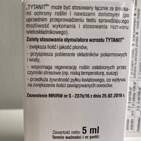 Tytanit poprawia zawiązywanie owoców – 5 ml Sumin