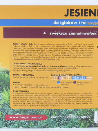 Nawóz jesienny do tui – zapobiega brązowieniu igieł i zwiększa zimotrwałość tui – 4 kg Target