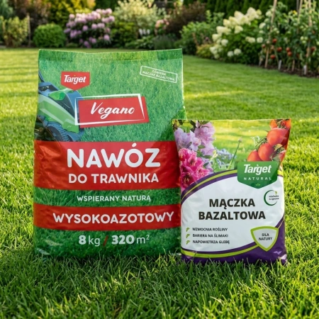 Wysokoazotowy nawóz Vegano 8 kg + mączka bazaltowa Target 3 kg (ZESTAW)