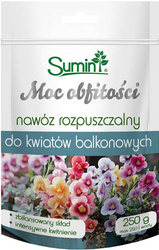 Moc Obfitości nawóz granulowany rozpuszczalny do kwiatów balkonowych –  250 g – Sumin