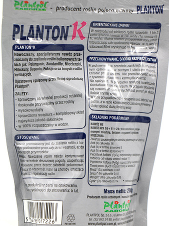 Planton K – Nawóz Rozpuszczalny Do Roślin Kwitnących – 200 g Plantpol