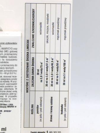 Limocide 3w1 na choroby i szkodniki – mączniak, szara pleśń, rdza, przędziorki, szpeciele, mszyce – 30 ml Sumin