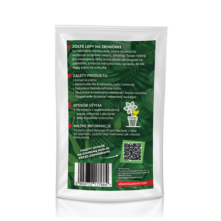 ZiemiórStop żółty lep na ziemiórki i szkodniki w doniczce – 12 szt. Vegano