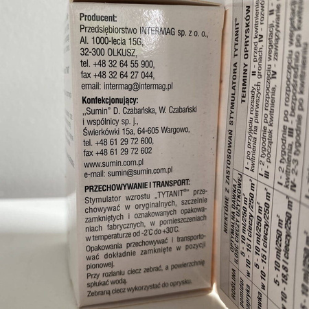 Tytanit poprawia zawiązywanie owoców – 10 ml Sumin