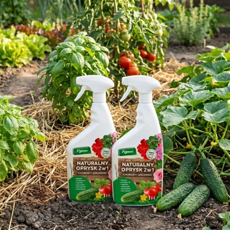 Naturalny oprysk na szkodniki i choroby roślin – środek 2w1 na mszyce, przędziorki, mącznika i szarą pleśń – Vegano 2 x 1 l