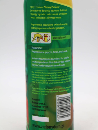 Zdrowy Pomidor Spray Z Cynkiem – Wspomaga Zapylanie – 300 ml Zielony Dom