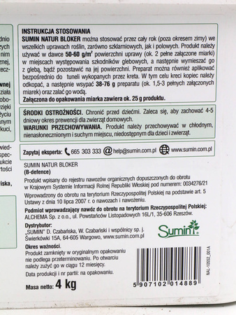 Natur Bloker – Pędraki, Krety, Turkucie, Nornice – 4 kg Sumin