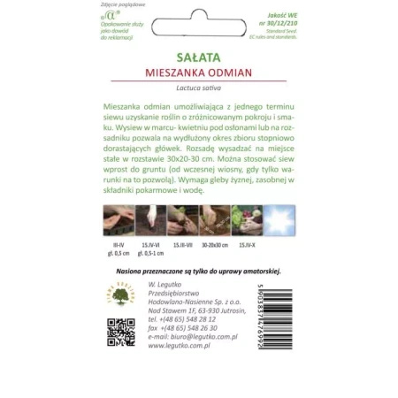 Sałata Mieszanka Odmian – 1,5 g Legutko