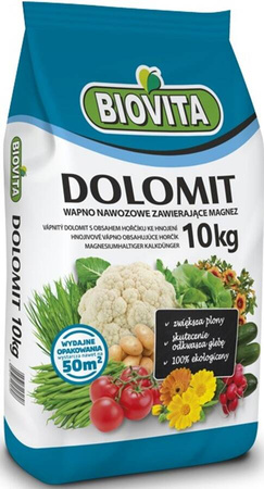 Dolomit nawóz wapniowo-magnezowy do warzyw, owoców, kwiatów i trawnika – 10 kg Biovita