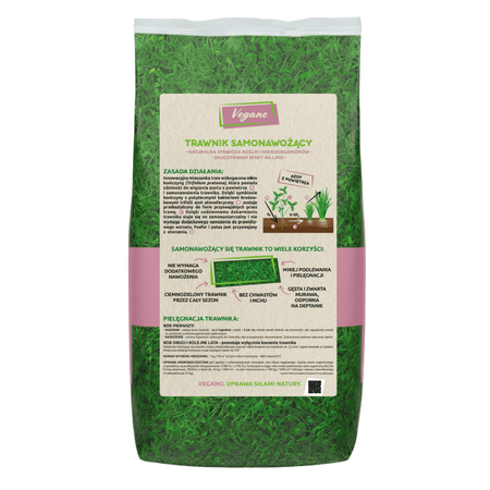 Trawnik samonawożący – nasiona traw z mikrokoniczyną 10 kg Vegano