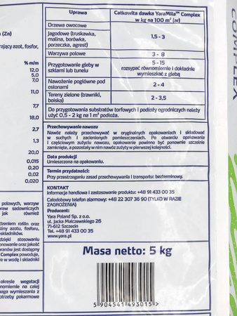 Yara Mila Complex nawóz uniwersalny do warzyw i owoców – 5 kg Yara
