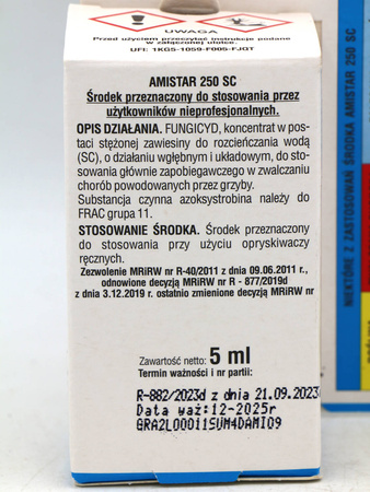 Amistar 250 SC Zwalcza Mączniaki, Szarą Pleśń i Czerń Krzyżowych – 5 ml Sumin