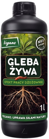 Gleba Żywa (efekt pracy dżdżownic) wermikompost w płynie do warzyw, owoców, trawnika i roślin ozdobnych – 1 l Vegano