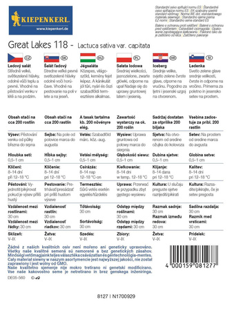 Sałata Lodowa 'Grandes Lagos 118' – Kiepenkerl