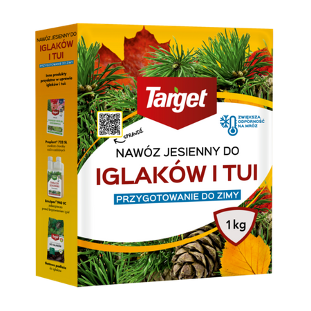 Nawóz jesienny do tui – zapobiega brązowieniu igieł i zwiększa zimotrwałość tui – 1 kg Target