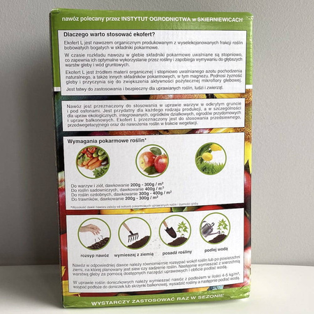 Zielony nawóz organiczny – uniwersalny do warzyw, owoców i roślin ozdobnych – 1,2 kg Ekofert L