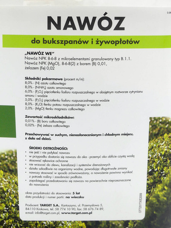 Nawóz do bukszpanów i żywopłotów – z mikroelementami – 4 kg Target
