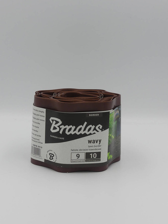 Obrzeże Trawnikowe Faliste BRĄZOWE – 10 cm x 9 m Bradas