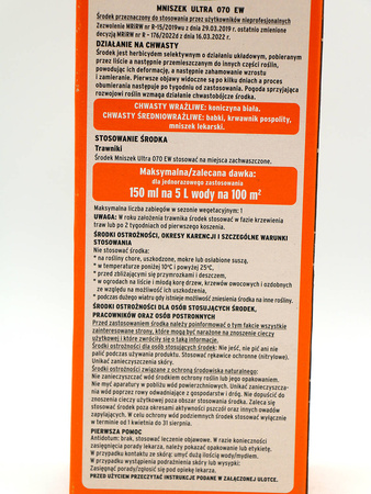 Mniszek Ultra 070 EW – Zwalcza Chwasty Na Trawniku – 500 ml Substral
