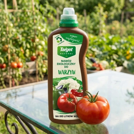 Ekologiczny nawóz do warzyw w płynie (pomidorów, papryki, ogórków, bakłażana, dyni, kapustnych) – 1 l Target