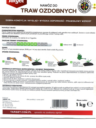 Nawóz do traw ozdobnych – do miskantów, traw pampasowych, trzcinników i innych – 1 kg Target