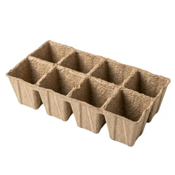 Wielodoniczki z włókna kokosowego kwadratowe – 6 x 6 cm (8 komórek, wysokość 6 cm) 3 szt. Green Star