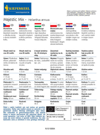 Słonecznik Zwyczajny 'Majestic Mix' – Kiepenkerl