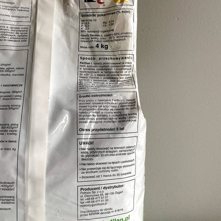 Nawóz Naturalny Z Wełną Owczą – Uniwersalny – 4 kg Fertilan L