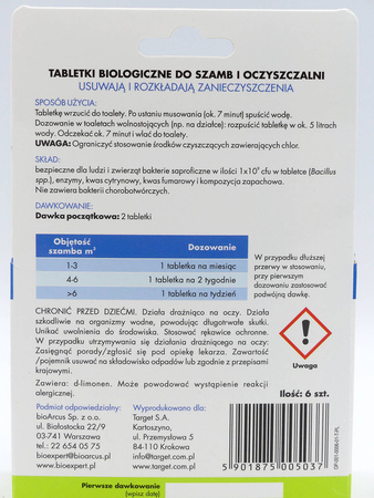 Tabletki Biologiczne Do Szamba i Oczyszczalni – 6 szt. Target