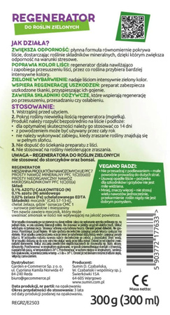 Regenerator do roślin zielonych – odżywka, nawóz w sprayu (mgiełka) – 300 ml Vegano
