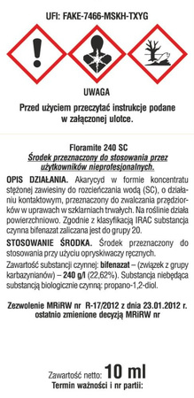 Floramite 240 SC – Zwalcza Przędziorki – 10 ml Sumin