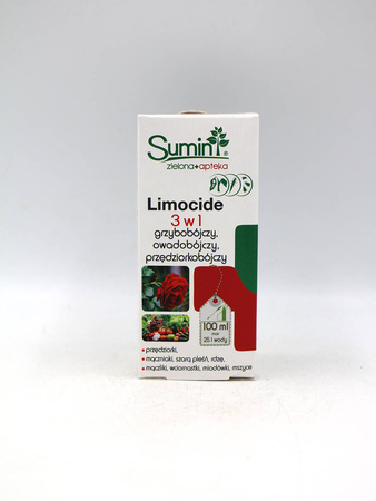 Limocide 3w1 na choroby i szkodniki – mączniak, szara pleśń, rdza, przędziorki, szpeciele, mszyce – 100 ml Sumin
