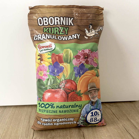 Obornik kurzy granulowany– nawóz do warzyw, owoców, trawników i roślin ozdobnych – 10 l Florovit