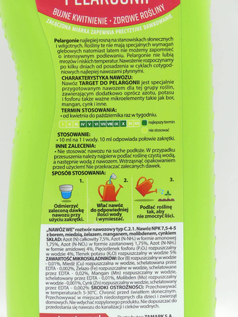 Nawóz do pelargonii i roślin balkonowych wspierający kwitnienie – 1 l Target